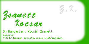zsanett kocsar business card